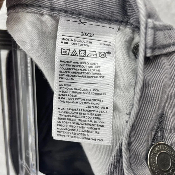 Old Navy Jean's Men's Sz 30x32 Gray Regular 5-Pocket Slim-Straight Leg Denim - Picture 7 of 8
